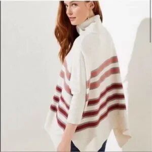 LOFT Poncho Tunic Turtleneck Sweater